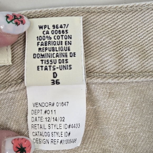 Y2K Eddie Bauer Khaki Denim Midi Skirt, Size 6 - Picture 6 of 11